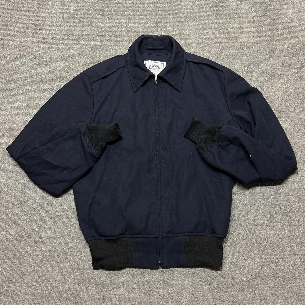DSCP Wings Collection Jacket Mens 40R Blue Bomber Twill Full Zip Lined Short